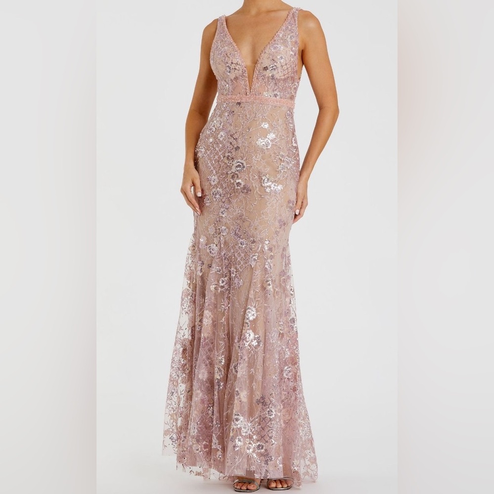 Mac Duggal Blush Sequin Gown